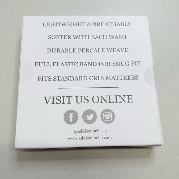 ADDISON BELLE NEW Organic 100% Cotton Fitted Crib Sheet OUTER SPACE - Picture 3 of 5